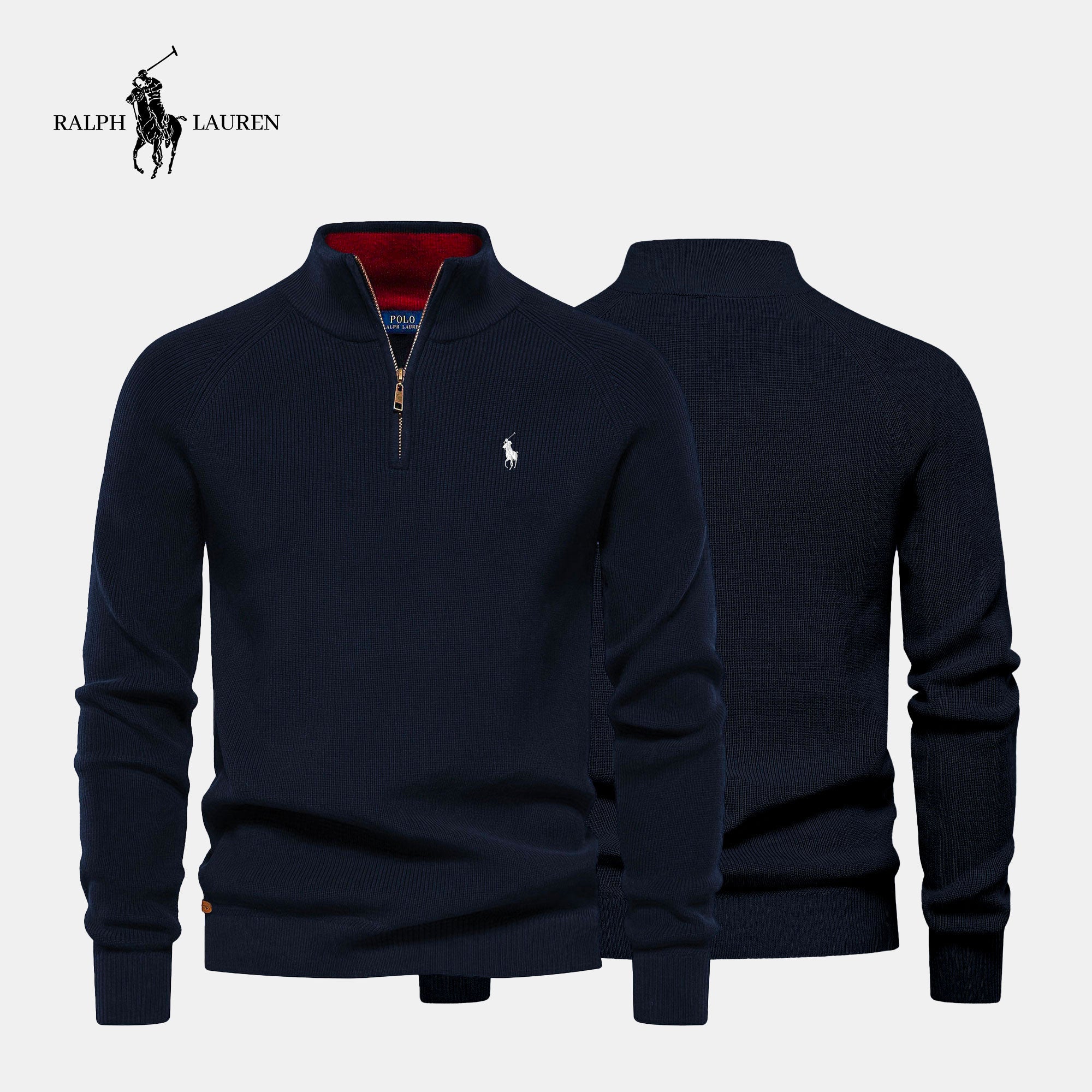 Zipped Collar Sweater R&amp;L + Free Watch
