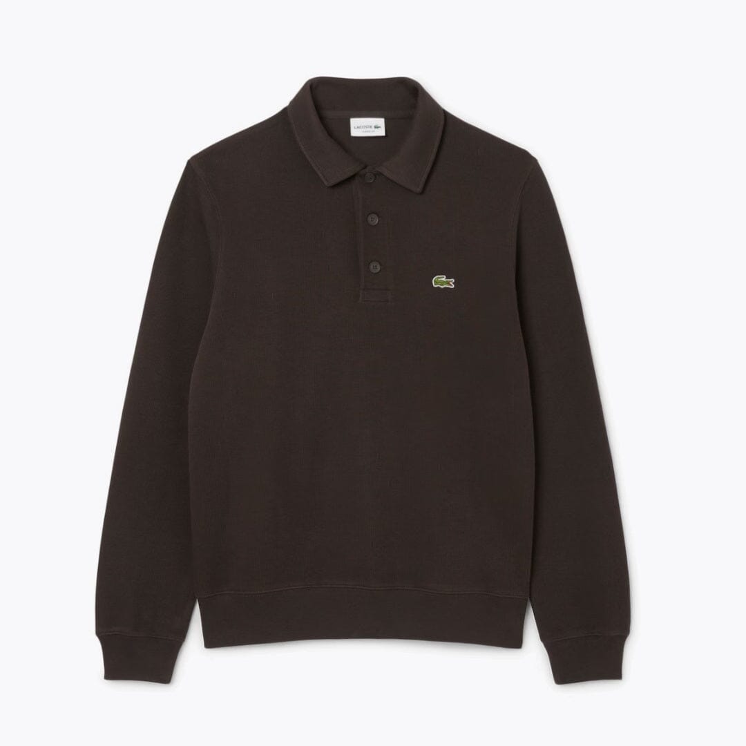 LC Ribbed Cotton Polo Collar Sweatshirt 