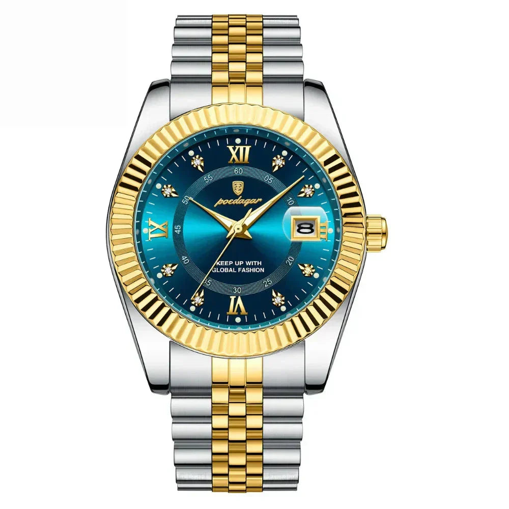 POEDAGAR GoldenStar - 40mm Watch | Water Resistant | stainless steel