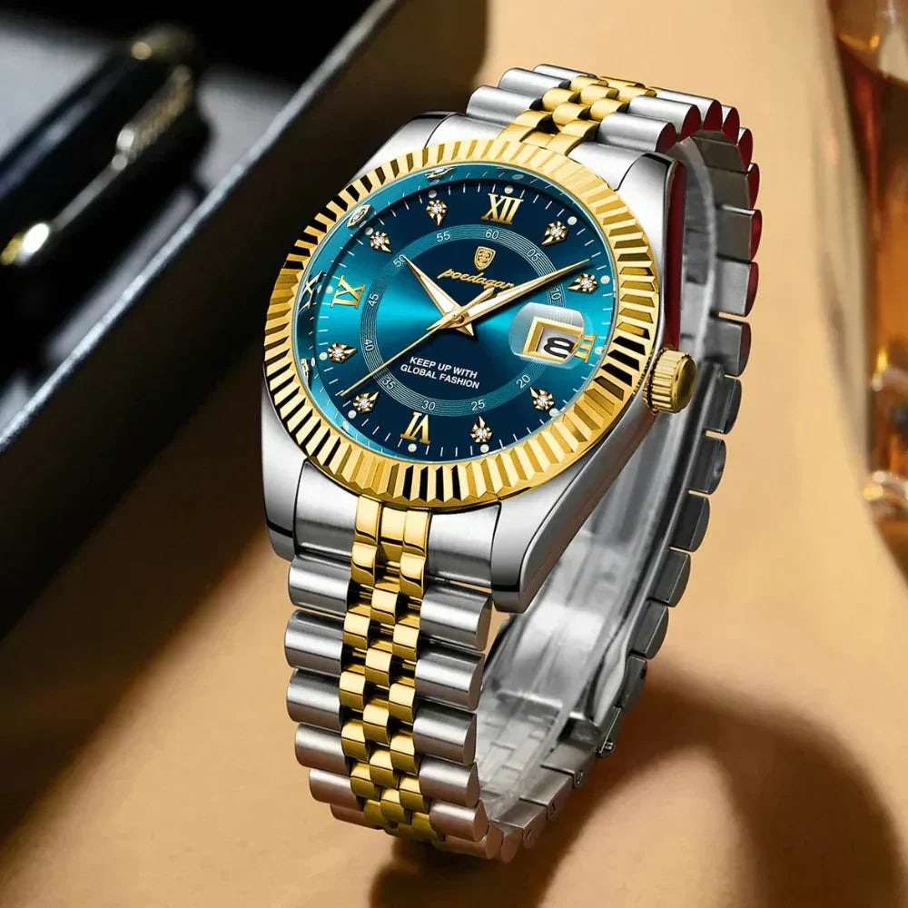 POEDAGAR GoldenStar - 40mm Watch | Water Resistant | stainless steel