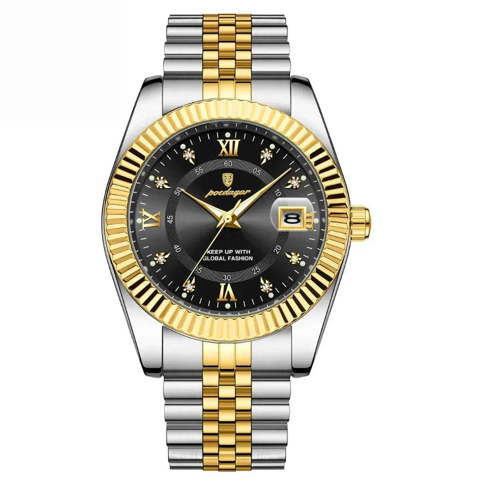 POEDAGAR GoldenStar - 40mm Watch | Water Resistant | stainless steel