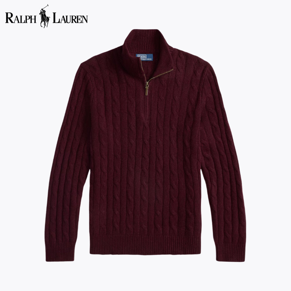 RL Cable-Knit Cashmere Quarter-Zip Jumper 